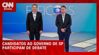 Candidatos ao governo de São Paulo divergem em debate da TV Globo sobre segurança e economia