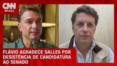 Flávio Bolsonaro agradece desistência de Salles e evita discutir futuro de Zema