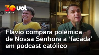 Flávio Bolsonaro compara polêmica sobre Nossa Senhora à facada em seu pai durante podcast católico