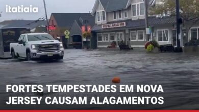 Fortes tempestades causam alagamentos na costa de Nova Jersey