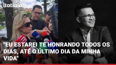Viúva lamenta morte de Bruno Avelar durante funeral em Belo Horizonte