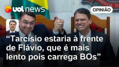 Análise aponta Tarcísio de Freitas líder em pesquisas à frente de Flávio Bolsonaro, que enfrenta dificuldades por ‘BOs’