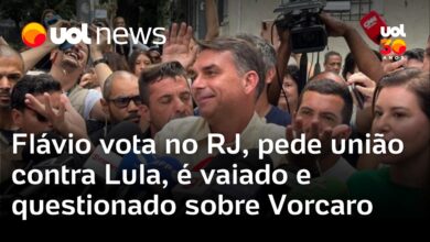 Flávio Bolsonaro vota no Rio, defende união contra Lula e enfrenta vaias