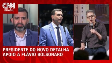 Partido Novo anuncia apoio a Flávio Bolsonaro e presidente defende impeachment de ministro do STF