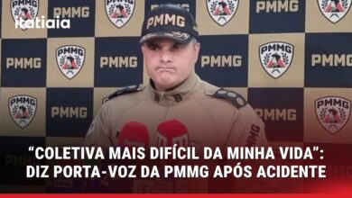 Porta-voz da PMMG se emociona ao confirmar mortes em queda do avião Pégasus 17 em Ipatinga