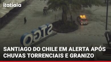 Santiago entra em alerta vermelho após chuvas intensas e granizo