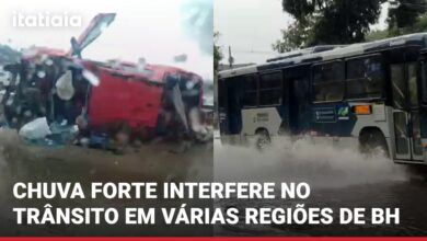 Temporal provoca alagamentos e transtornos no trânsito em Belo Horizonte